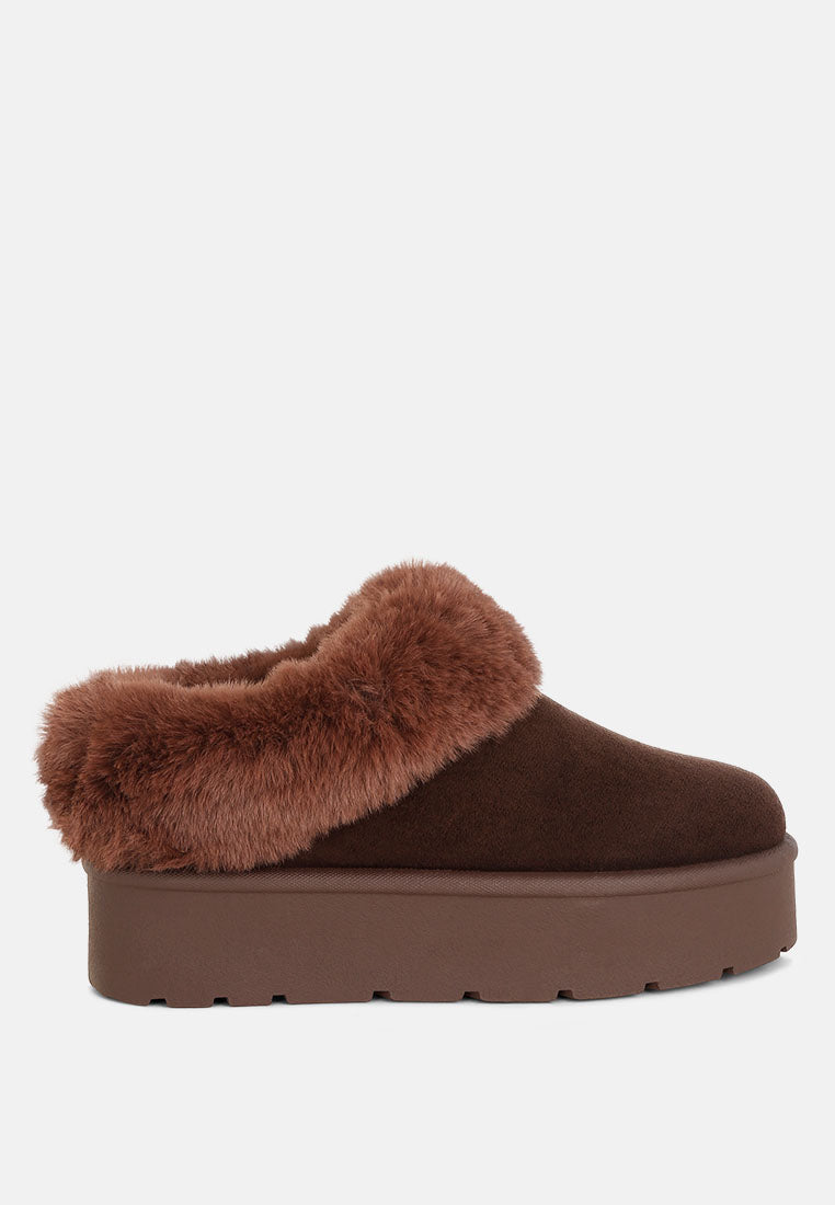 Aniso Faux Fur Slip On Snow Boots