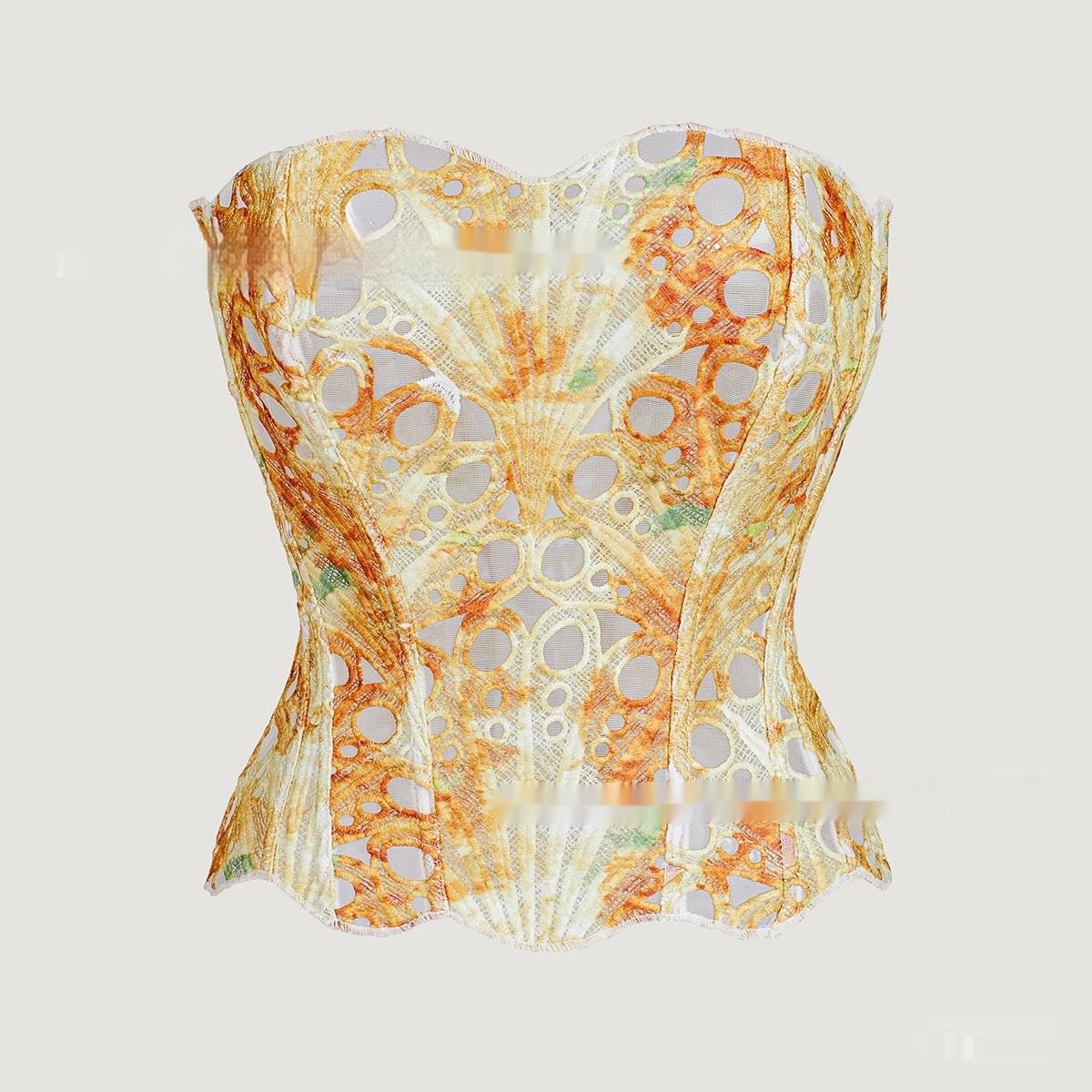 Sexy Hollow Out Corset Top Women Lace Double-layer Streetwear Party Club Corset Clothing