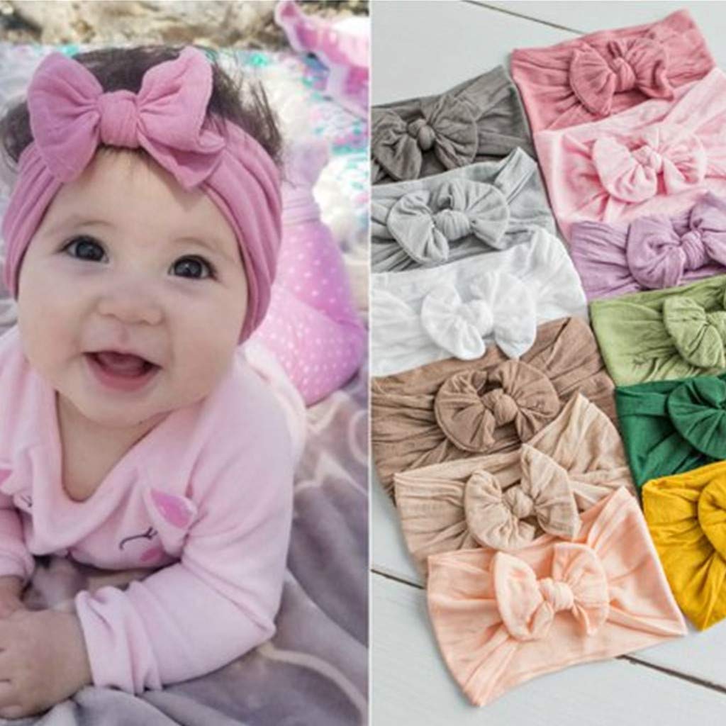 Super Stretchy Soft Knot Headbands With Hair Bows Head Wrap Hair Accessories For Newborn Baby Girls Infant Toddlers Kids